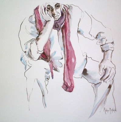 Méditation II<br>Aquarelle sur papier Montval 50 x 50 cm