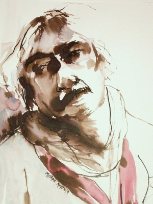 Portrait II<br>Aquarelle sur papier Montval 50 x 65 cm