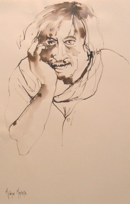 Portrait II<br>Encre aquarellable sur papier Ingres Canson 50 x 32,5 cm