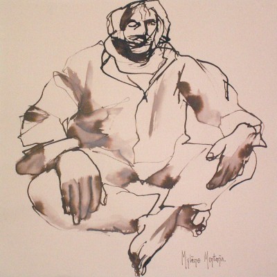 Encre aquarellable sur papier Ingres Canson 33,5 x 32,5 cm