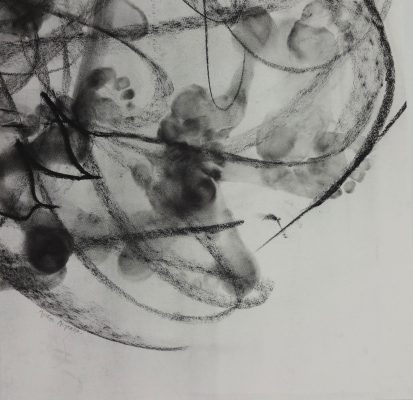 Fusain sur papier.