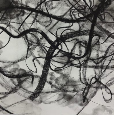 Fusain sur papier.
