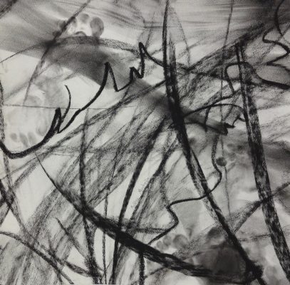 Fusain sur papier.