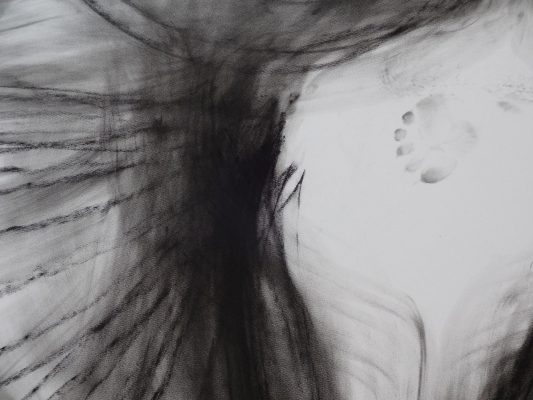 Fusain sur papier.